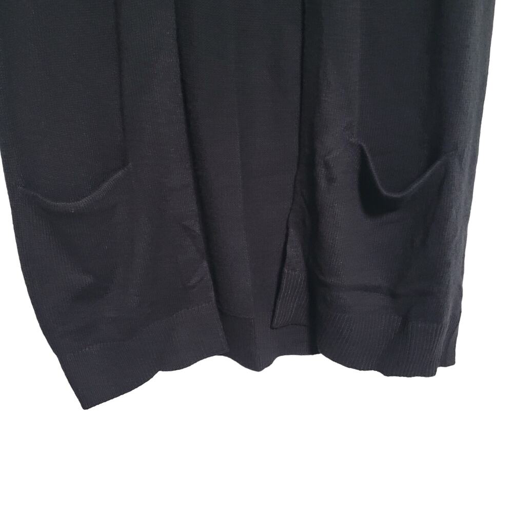 NWT Karen Scott Black Open Duster Vest Cardigan Pockets Size Small - Picture 2 of 4